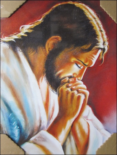 Obraz na dreve: Modliaci sa Pán Ježiš (40x30)