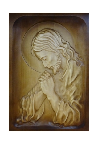 Drevorezba: Obraz - Modliaci sa Ježiš (DR-2F)