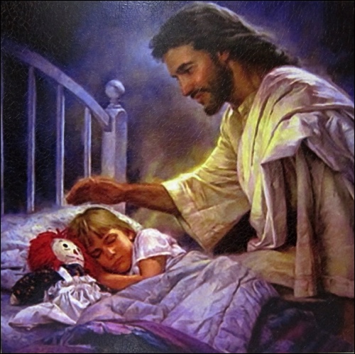 Obraz na dreve: Pán Ježiš a dieťa (30x30)