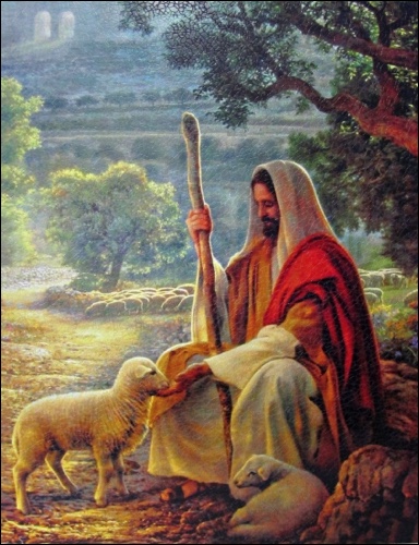 Obraz na dreve: Pán Ježiš Pastier (40x30)