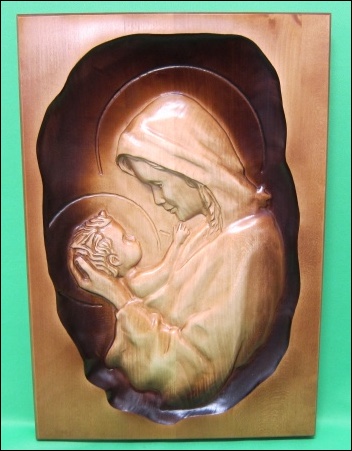 Obraz: drevorezba - Panna Mária s Ježiškom (DR-20B)