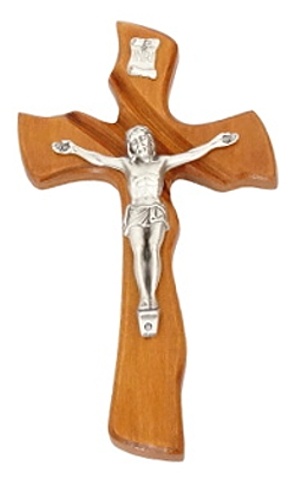 Kríž drev. mašľový s korpusom (017) - hnedý