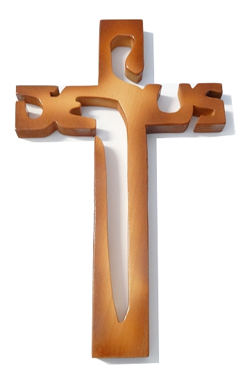 Kríž drev. JESUS (221) melír