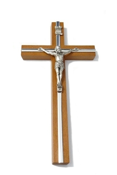 Kríž drev. s lištou (KVZ006) 16 cm - hnedý