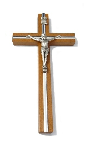 Kríž drev. s lištou (KVZ007) 20 cm - hnedý