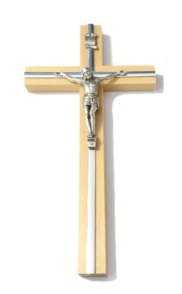 Kríž drev. s lištou (KVZ007) 20 cm - prírodný