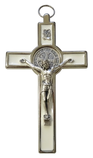 Kríž kov. (599N) Benediktínsky - biely