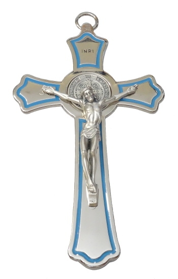 Kríž kov. (MODEP) Benediktínsky - bledomodrá