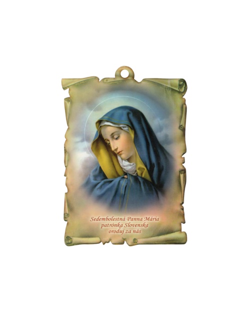 Obraz na dreve (1466/2) - Panna Mária Sedembolestná (15x10)