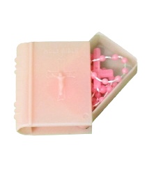 Ruženec plast. s krabičkou (LR008) - ružový