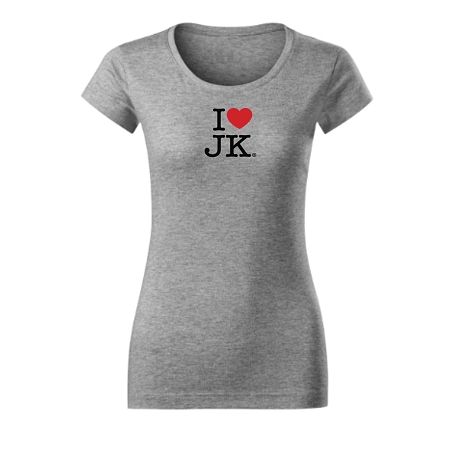 Tričko dámske I love JK (S) - sivé