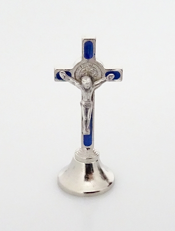 Krížik kov. na postavenie (PG207/B-N) Benediktínsky – modrý