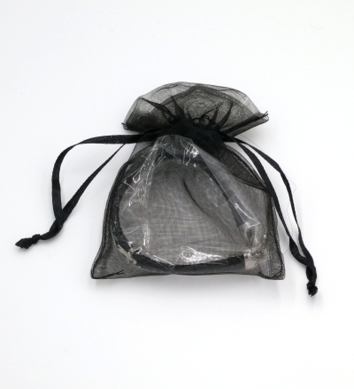 Náramok kožený (SL302-R) v darčekovom vrecku - čierny