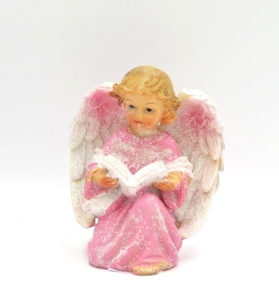 Anjel (5502) s knihou - ružový