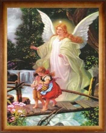 Obraz (W157) Anjel strážny 30,5 x 25,5