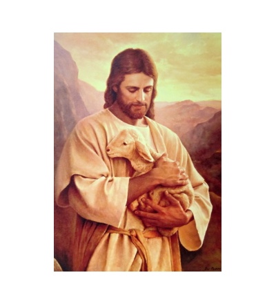Obraz na dreve: Pán Ježiš - Dobrý pastier (24x18)