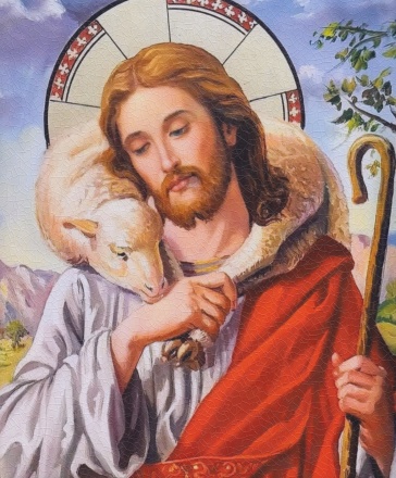 Obraz na dreve: Pán Ježiš s ovečkou (25x20)