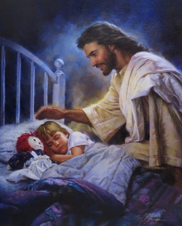Obraz na dreve: Pán Ježiš s dieťaťom (40×30)