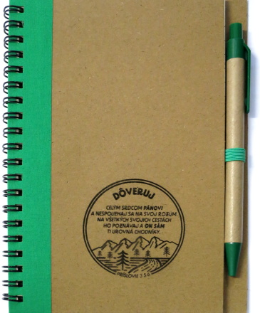 Zápisník s perom: Dôveruj - zelený
